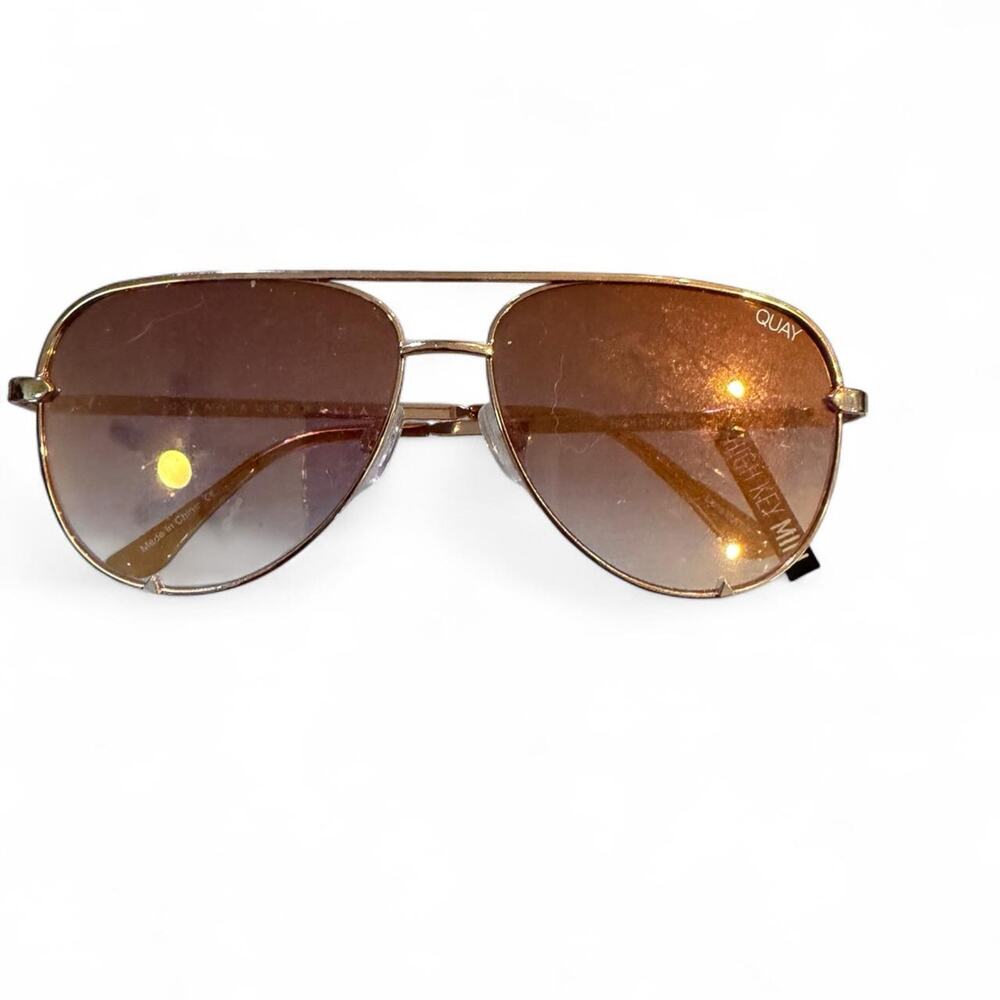 Quay High Key Mini Aviator Sunglasses - Rose Gold - New With Tags